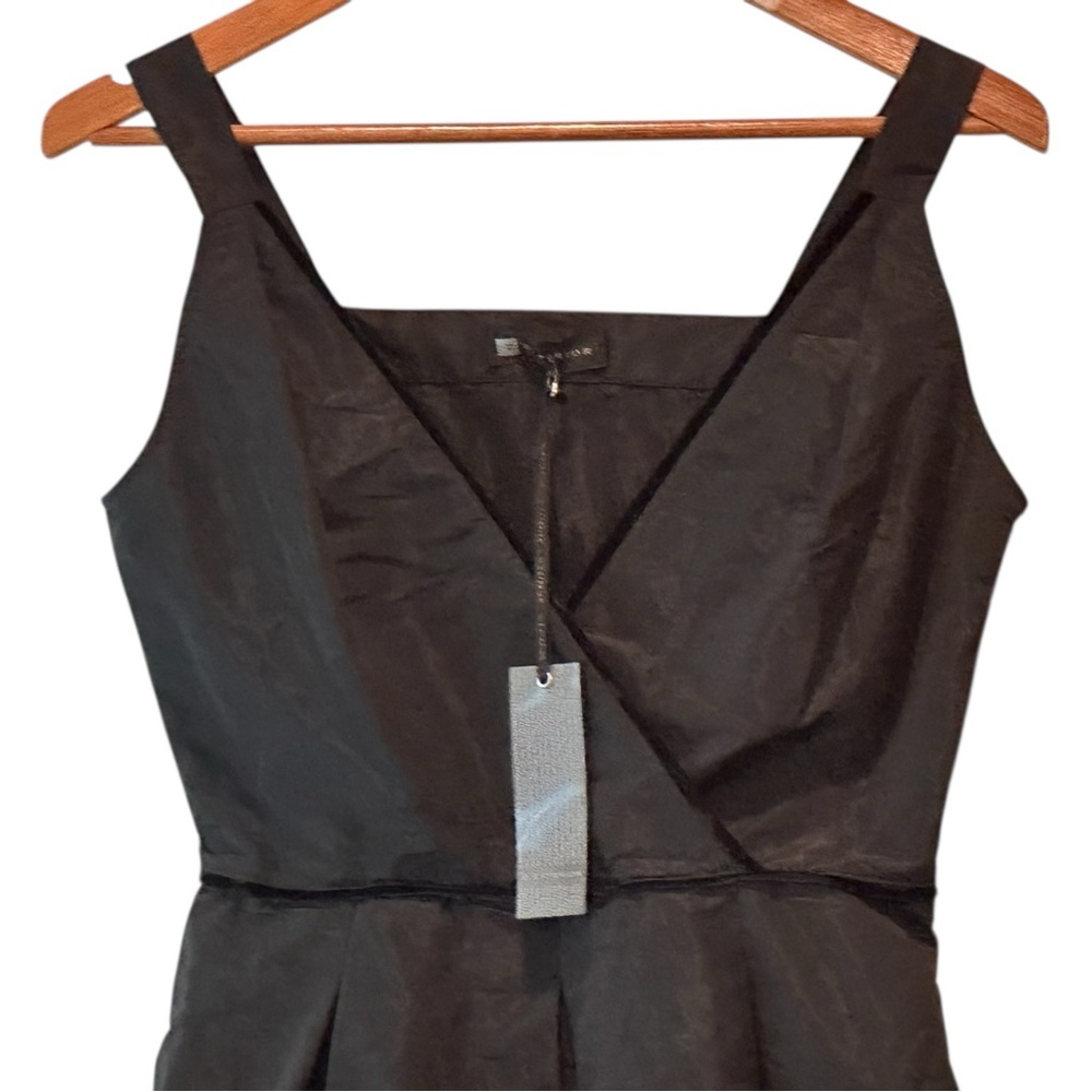 D. Exterior Elegant Black Mini Cocktail Dress Size S NWT Viscose Silk